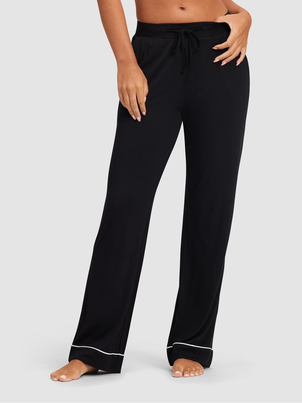 NWT Cozy Earth Women's Bamboo Stretch-Knit Pajama Pant Size Large TALL in Black